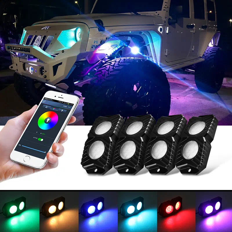 LED Rock Lights Underglow Kit with APP Remote Control