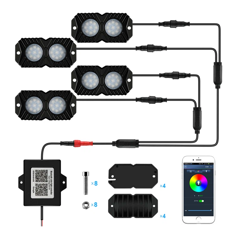 LED Rock Lights Underglow Kit with APP Remote Control - Image 5